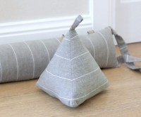 Taupe Harris Pinstripe Door Stop