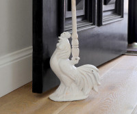 Tall Rooster Door Stop - Antique White