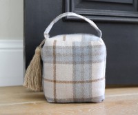 Alfie Taupe Tartan Door Stop