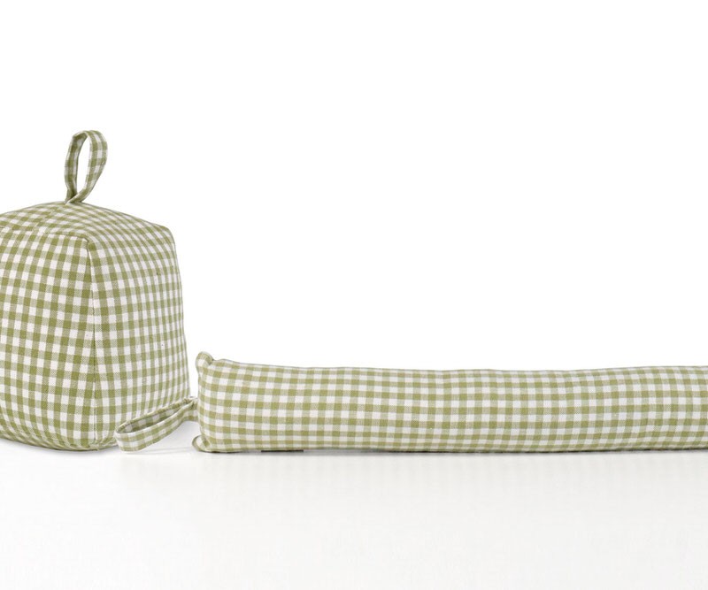 Green Gingham Door Stopper