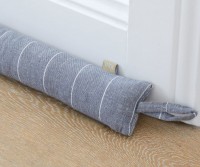 Slate Blue Harris Pinstripe Door Snake - Slim