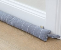 Slate Blue Harris Pinstripe Door Snake - Slim