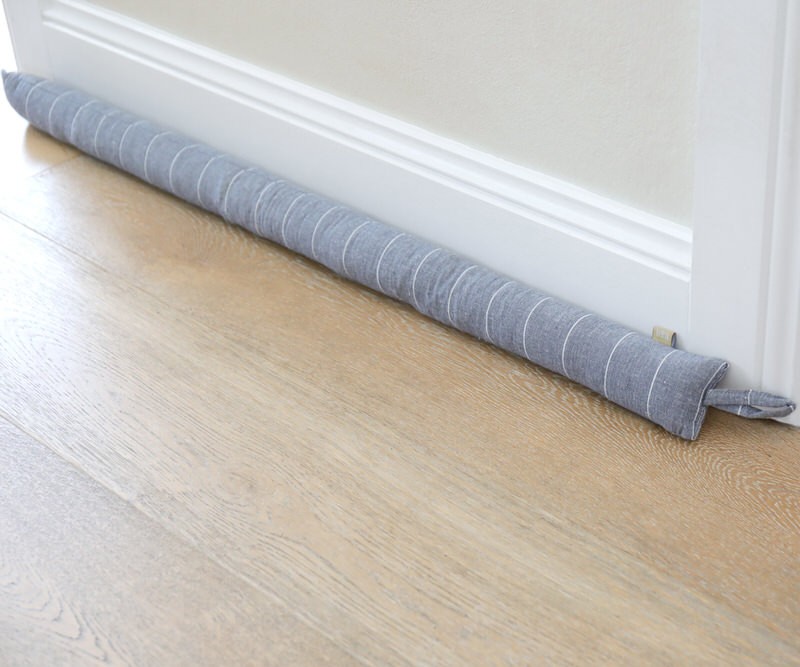 Slate Blue Harris Pinstripe Door Snake - Slim