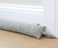 Taupe Harris Pinstripe Door Snake - Slim