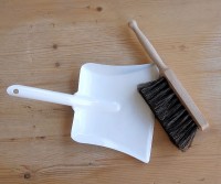 Mini White Dustpan & Brush Set - Natural Eco Houshold Brush