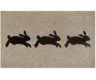 Leaping Rabbits Grey Doormat