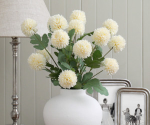Set 5 Cream Kiku Chrysanthemum Stems