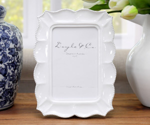 Mariana Scalloped White Photo Frame - 4x6