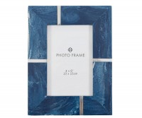 Ocean Blue Resin & Silver Frame 4x6