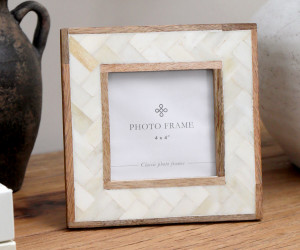 Paola Cream Bone & Wood Photo Frame 4x4