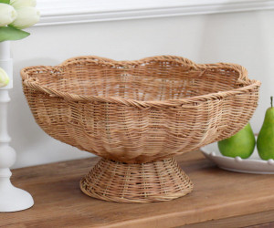 Swanley Scalloped Rattan Fruit Bowl