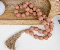 Coral Bead Garland with Tassel