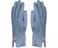 Newmarket Sky Blue Button Gloves