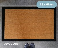 Harford Large Black Border 100% Coir Doormat - 93x67cm