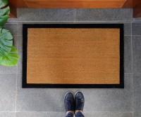 Harford Large Black Border 100% Coir Doormat - 93x67cm