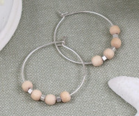 Parlane Beaded Silver Hoop Earrings