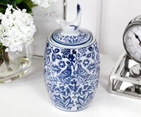 St James Bird Blue & White Ginger Jar