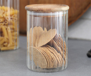 Short Eleanor Fluted Glass Storage Jar