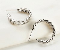 Yasmin Silver Chain Hoops