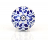Ashton Blue & White Ceramic Drawer Knob