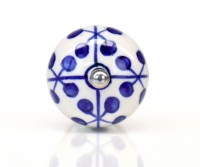 Daisy Blue & White Ceramic Drawer Knob