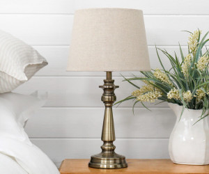 Remington Antique Gold Touch Lamp + Shade