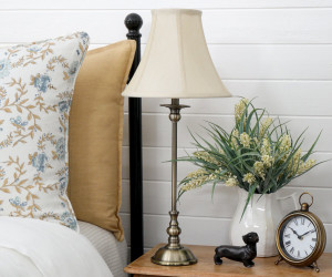 Victoria Antique Gold Lamp + Shade