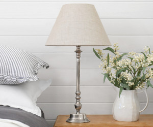 Clarence Antique Silver Oval Lamp Base