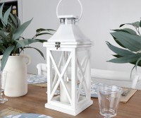 Small Catalina White Candle Lantern - 44cm