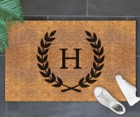 CUSTOM Large Initial Wreath Doormat 90x55cm - Vinyl Backed