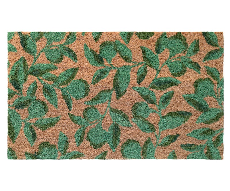 Riviera Green Leaves Doormat - 75x45cm