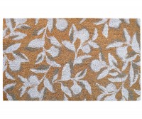 Riviera White Leaves Doormat - 75x45cm