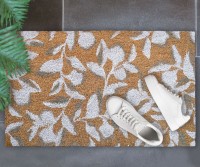Riviera White Leaves Doormat - 75x45cm