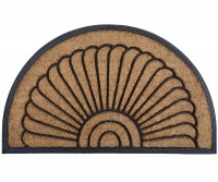 Large Melton Fan Coir & Rubber Half Round Doormat 100cm x 60cm