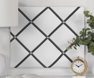 Classic Black & White Ribbon Memo Board