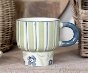 Isobel Green Stripe Mug
