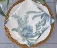 Set 4 Mietta Blue Banksia Napkins