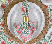 Set 4 Rosa Pink Floral Napkins