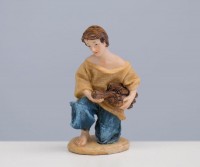 Farmhand with Wood Nativity Scene Character 9cm