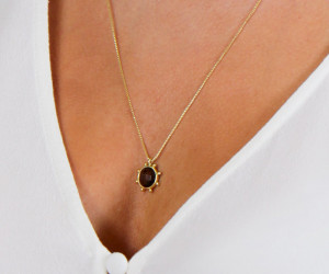 Aspen Gold Star Necklace - Smoky Quartz