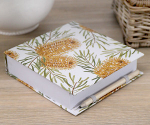 Golden Banksia Notepad and Pencil