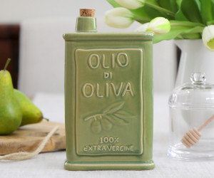 Green Olio di Oliva Ceramic Olive Oil Bottle