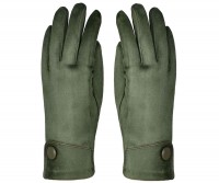 Ascot Olive Green Big Button Gloves