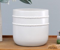 Como Beaded White Planter Pot - Large