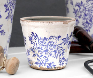 Small Arden Blue Floral Planter