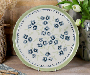 Round Isobel Blue Floral Serving Platter