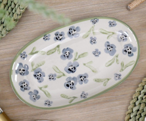 Small Isobel Blue Floral Serving Plate