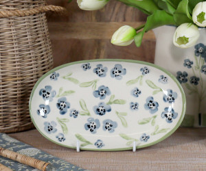 Small Isobel Blue Floral Serving Plate