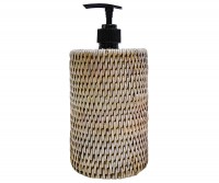 Whitewash Rattan Pot - Soap Pump Cover