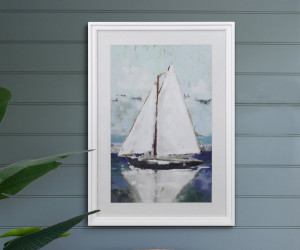 White Sails Coastal Wall Art Print
